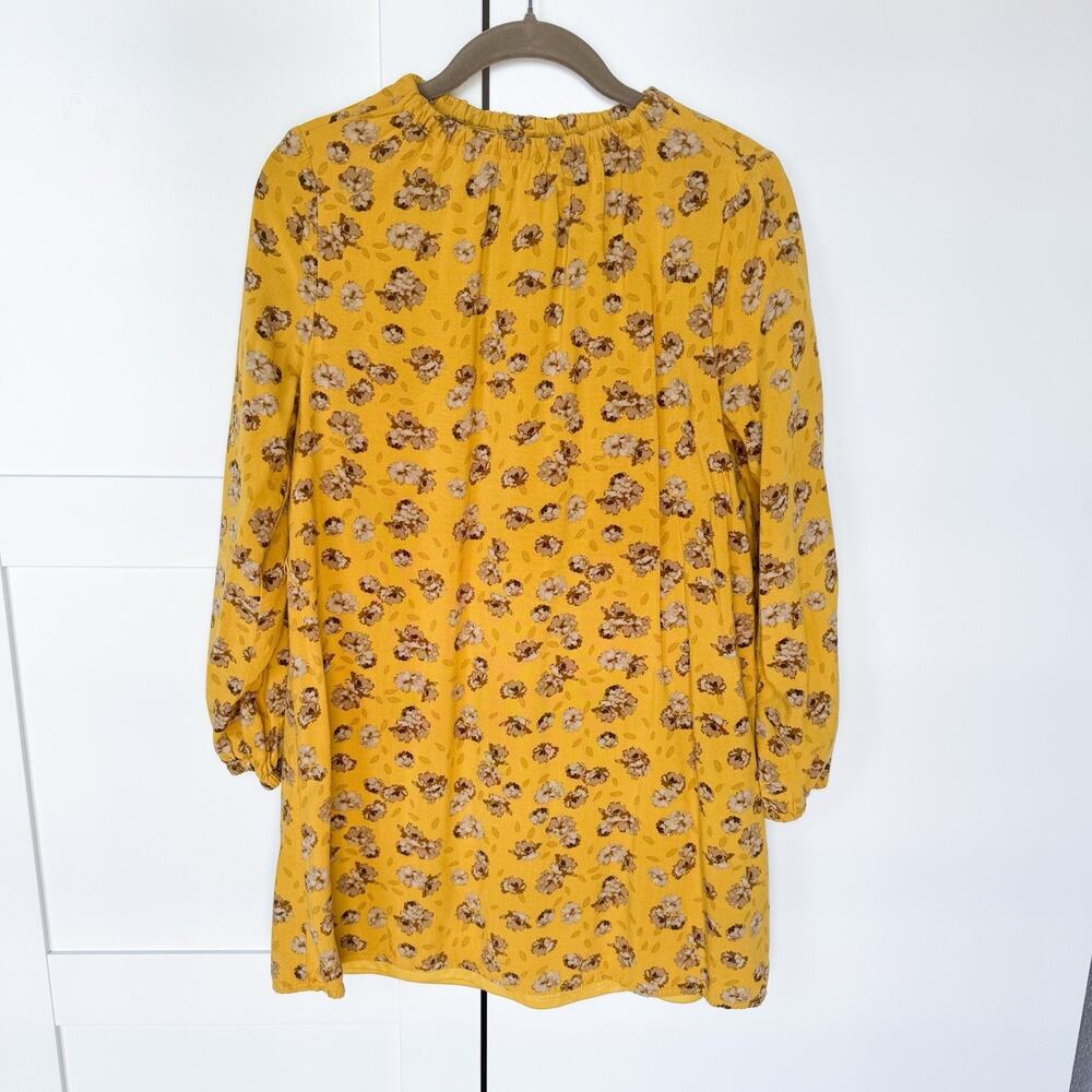 Versona Fall Floral Dress‎ Women’s SMALL Yellow Long Sleeve Mini